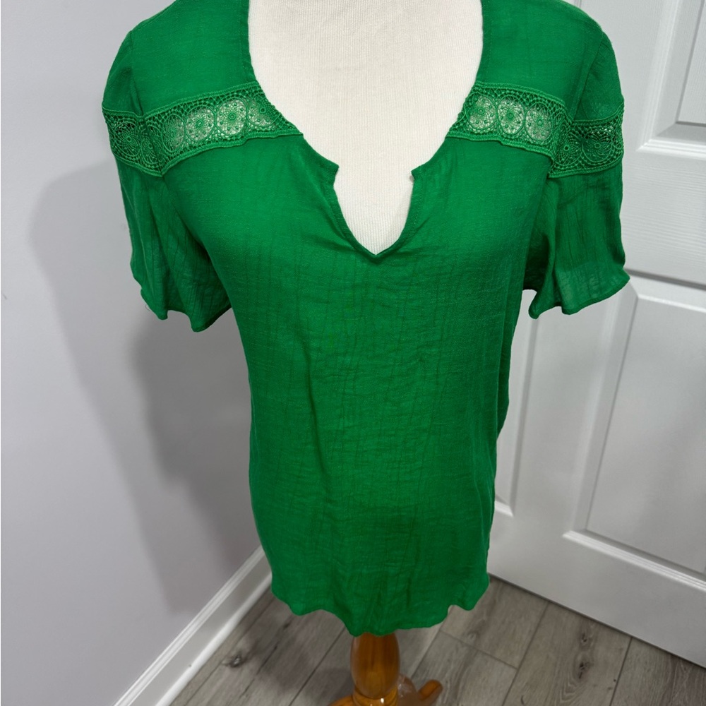 Counterparts Emerald Lace Accent Blouse